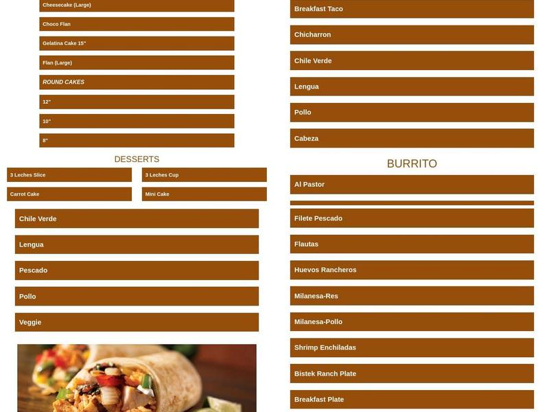 La Plaza Bakery Menu