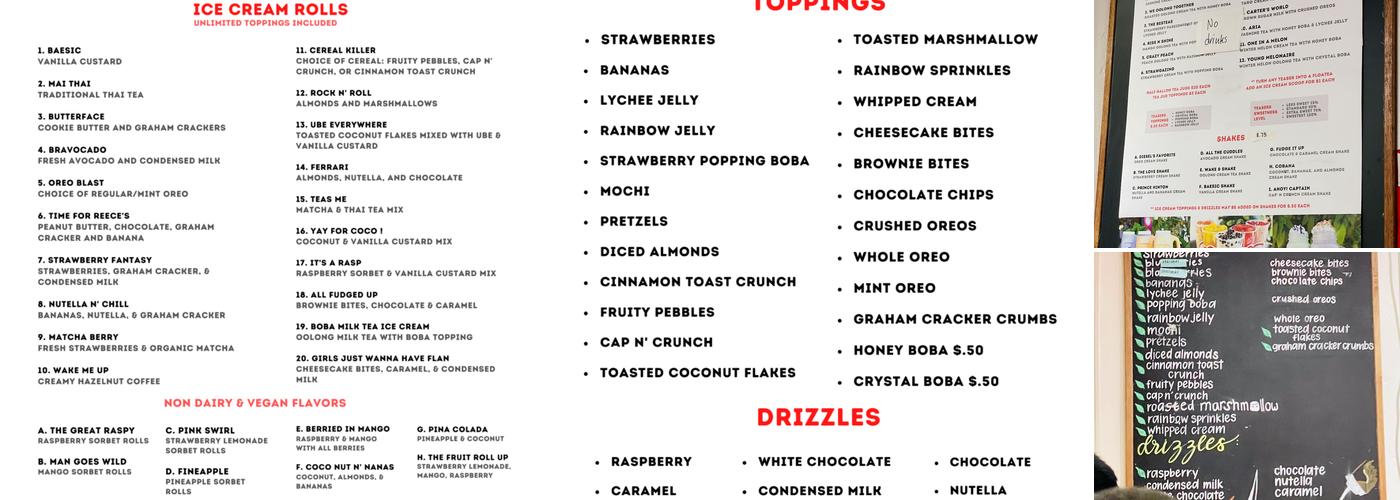 Icicles Menu