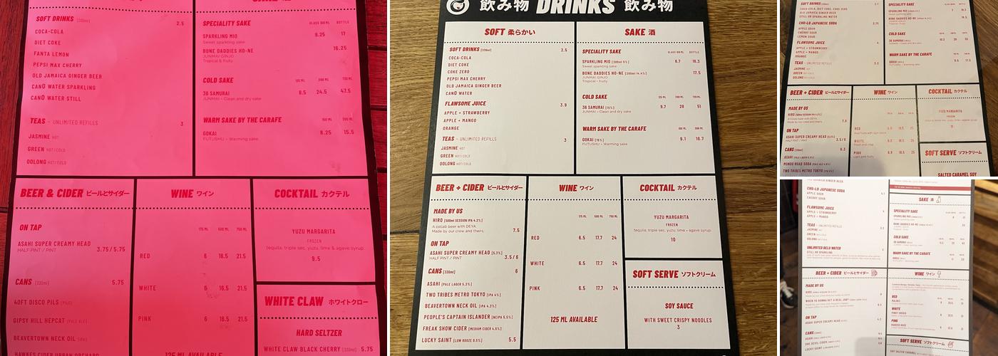 Bone Daddies Bond St Menu