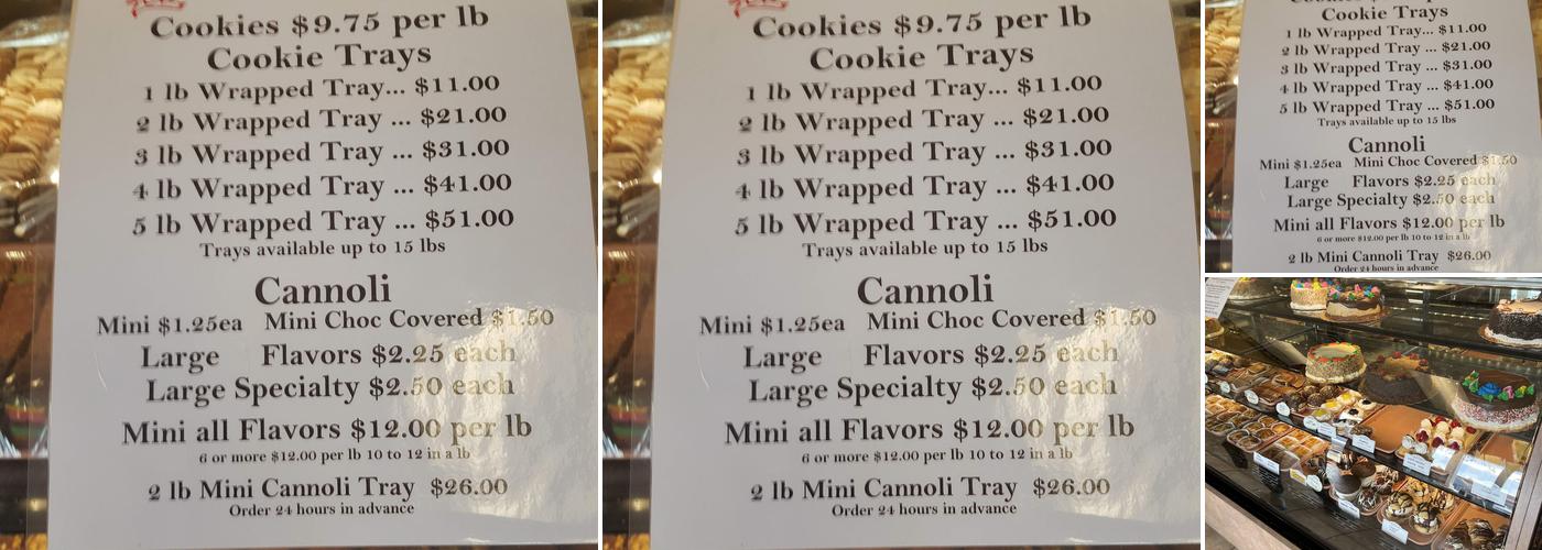 Pasticceria Italia Menu