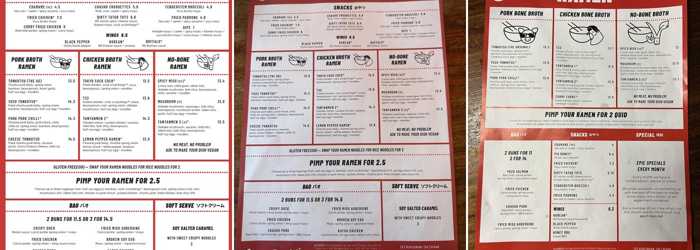 Bone Daddies Old St Menu