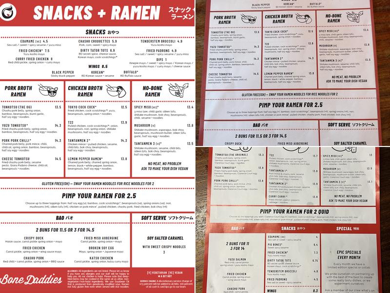 Bone Daddies Old St Menu