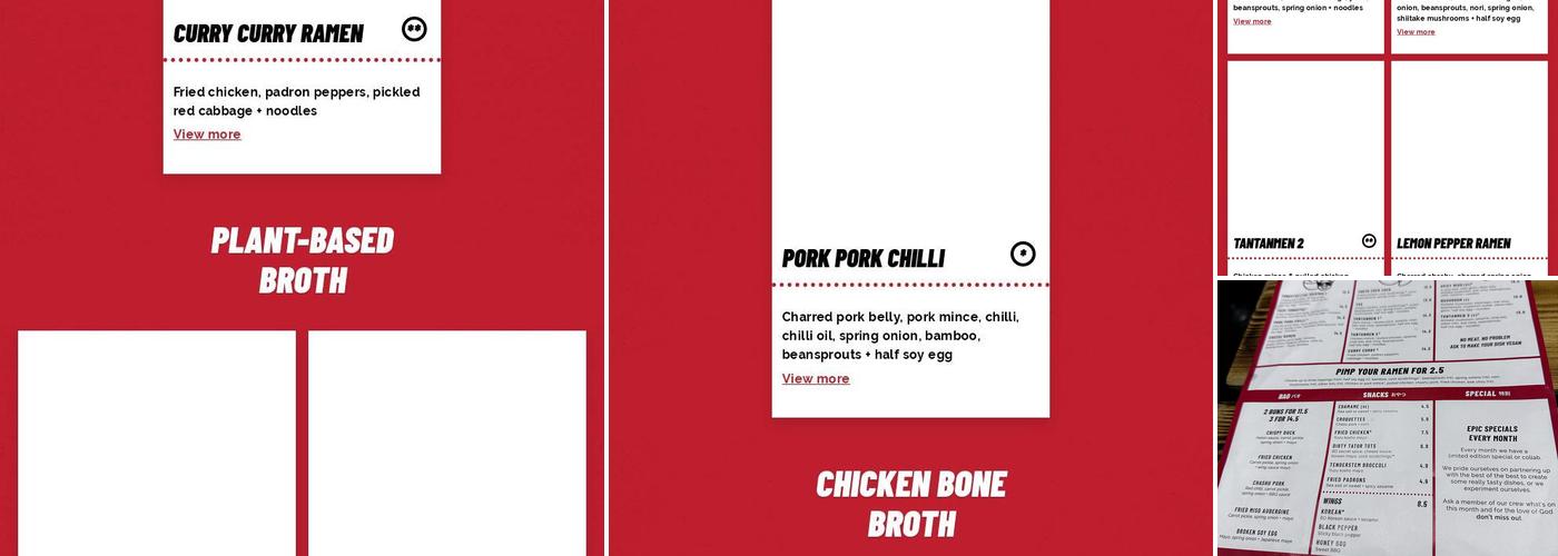 Bone Daddies Bermondsey Menu