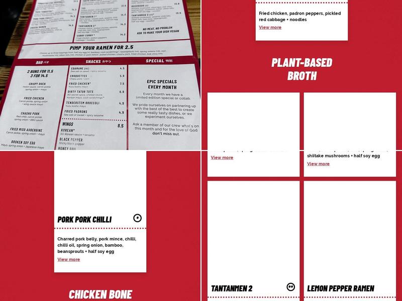 Bone Daddies Bermondsey Menu