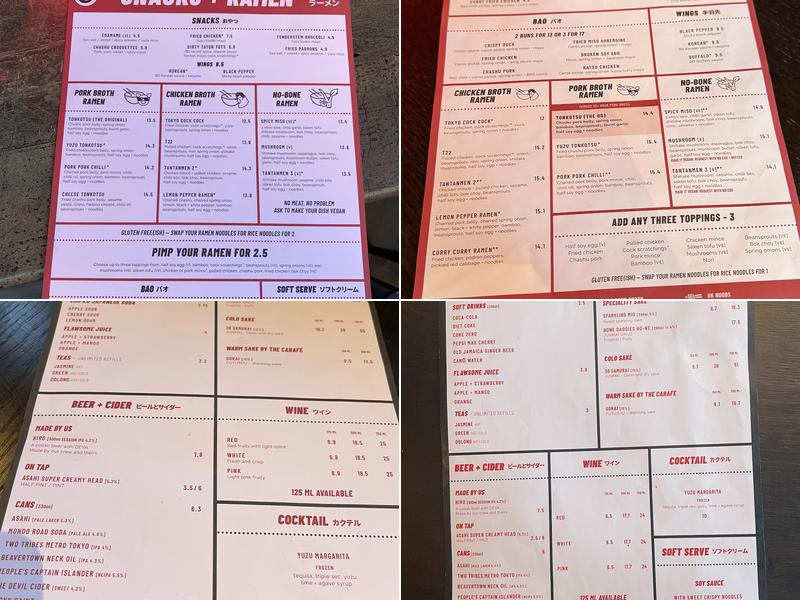 Bone Daddies Kensington Menu