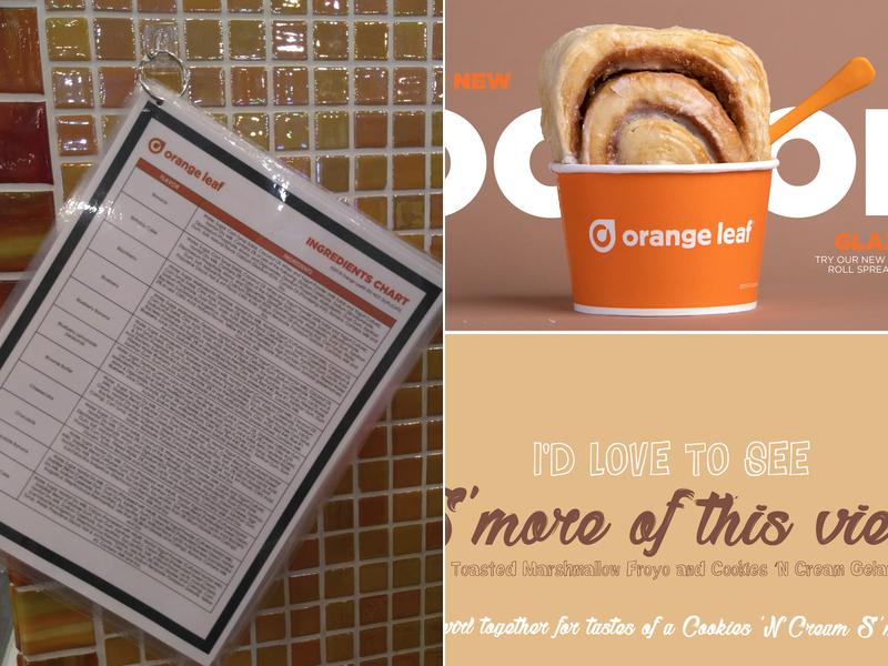 Orange Leaf Frozen Yogurt Menu