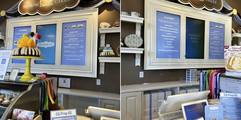 Nothing Bundt Cakes Menu