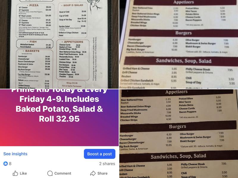 Hulbert Happy Hour Menu