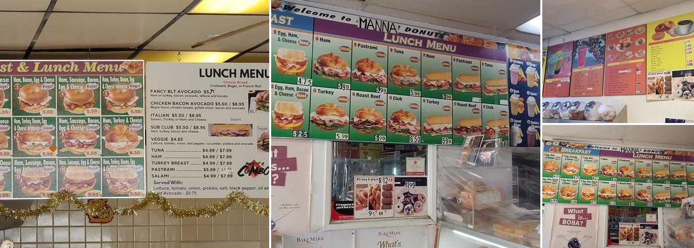 Manna Donuts Menu