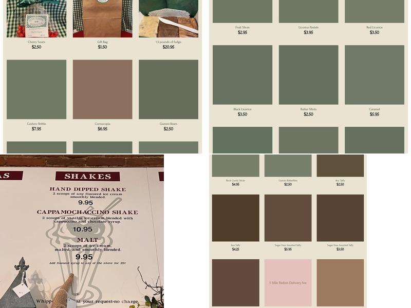 Riverside Sweets Menu