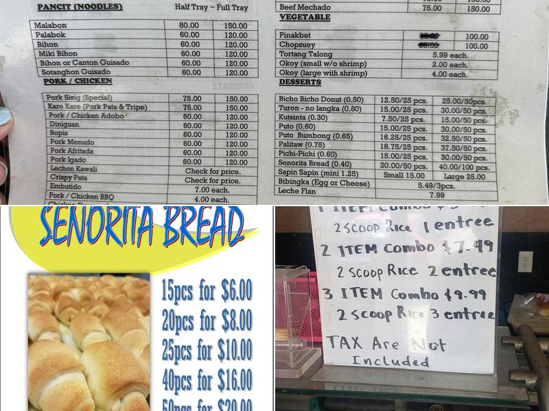 Pampangas Bakery Menu
