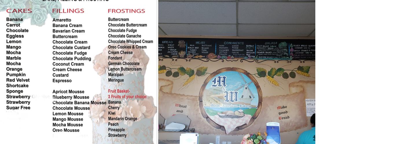 M & W Dutch American Bakery Menu