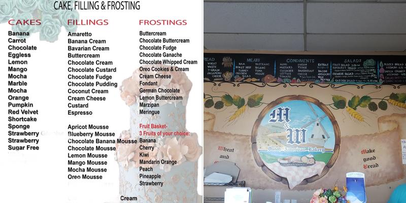 M & W Dutch American Bakery Menu