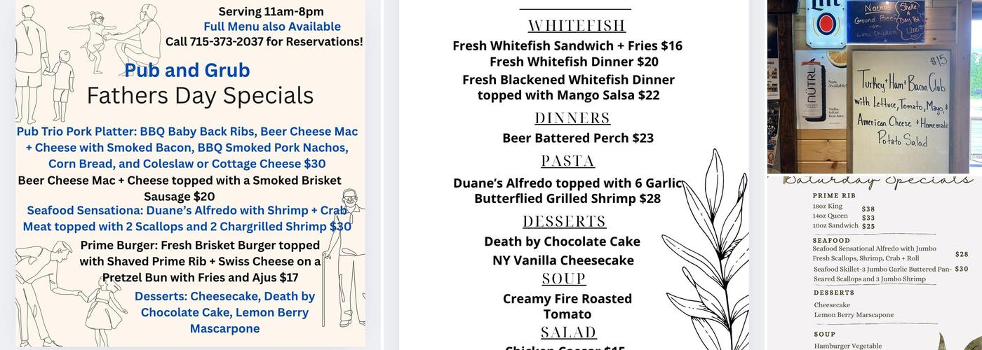 Valhalla View Pub & Grub Menu