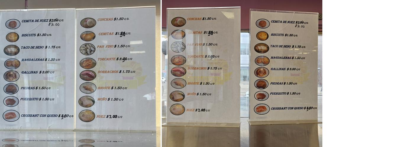 Marissa's Bakery Menu
