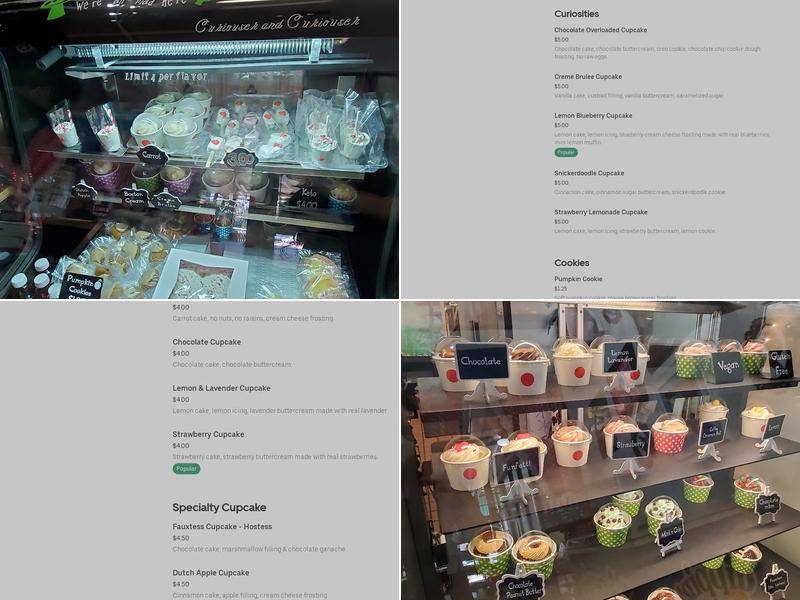 Cupcakes and Curiosities Menu