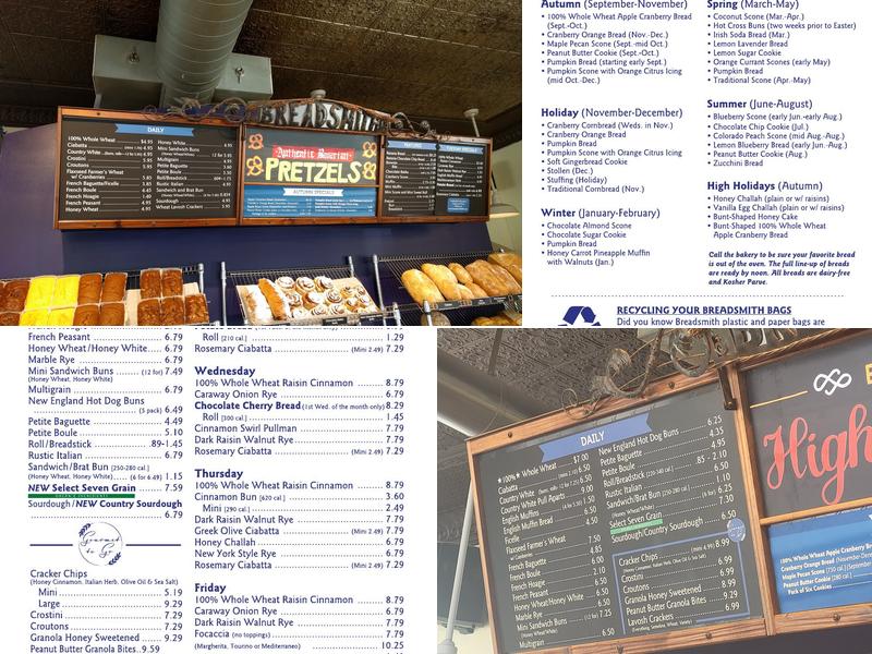 Breadsmith Menu