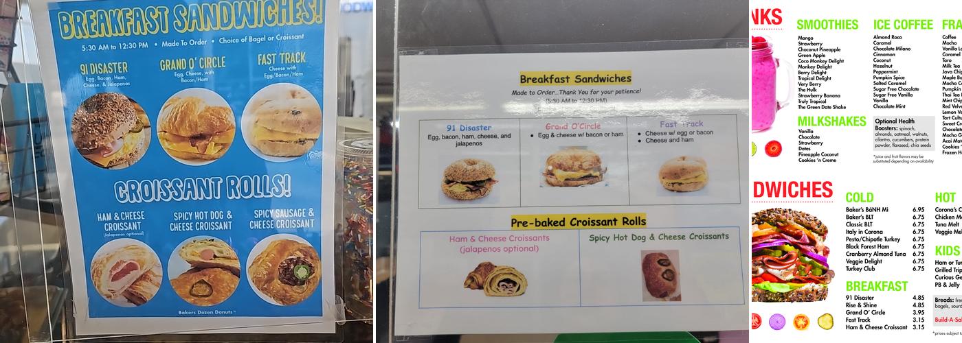 Baker's Dozen Donuts - Riverside Menu