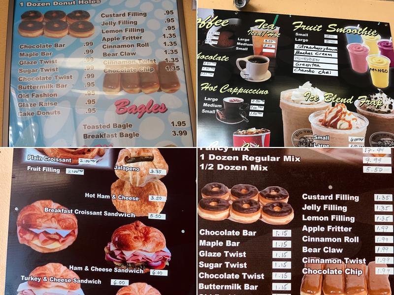 Master donuts Menu