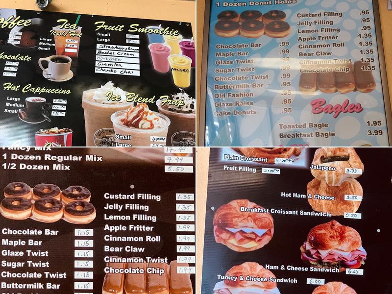 Master donuts Menu