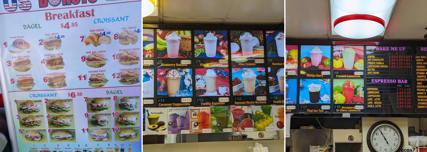 US Donuts Menu