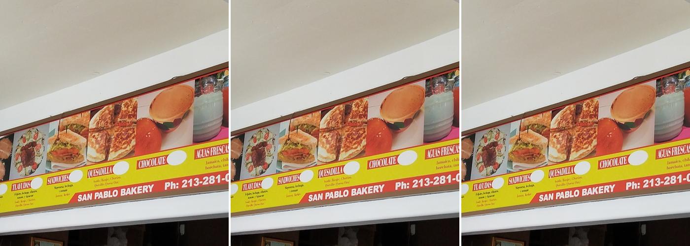 San Pablo Bakery Menu