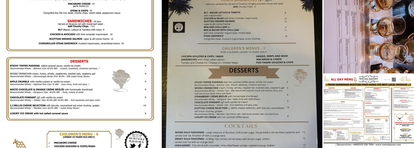 Whiski Rooms Menu