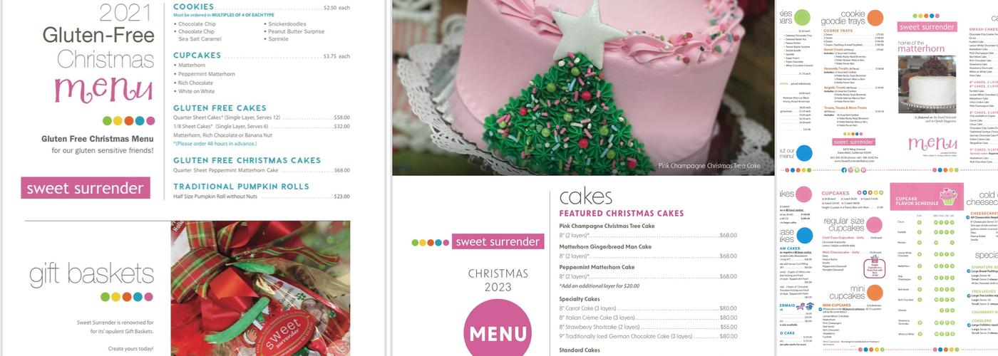 Sweet Surrender Bakery Menu