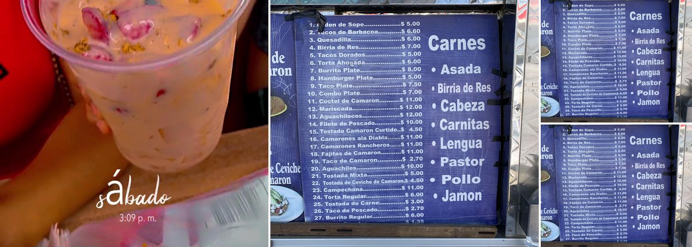 Raspados La Estrella Menu