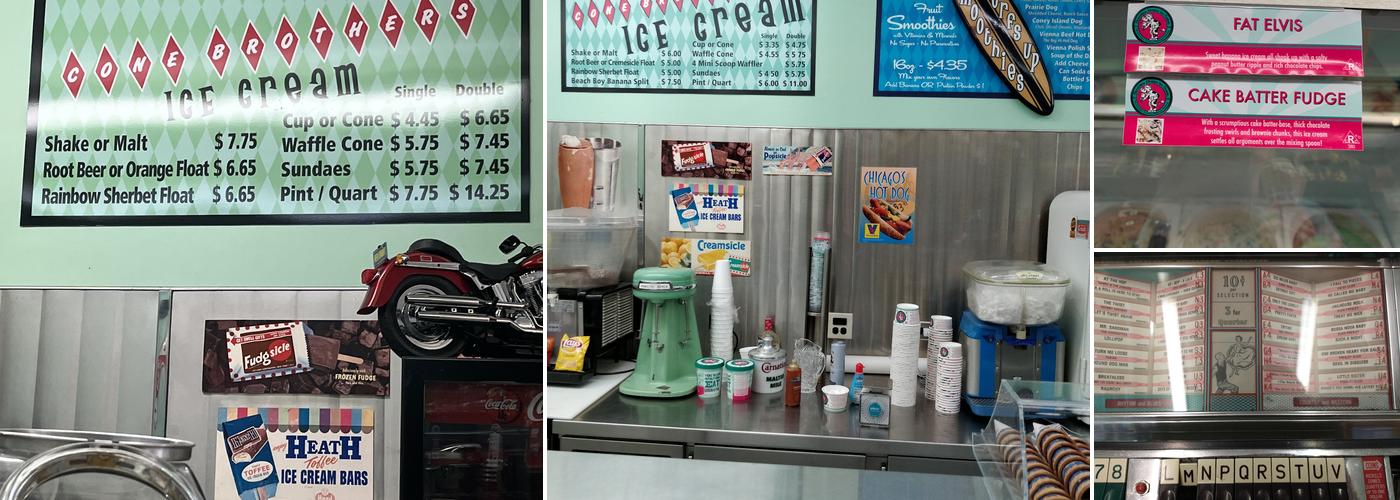 Cone Brothers Ice Cream Menu