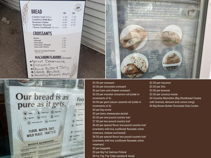 Duluth's Best Bread Menu
