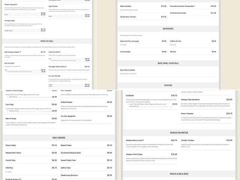 Grandma's Ice Cream Boxcar Menu