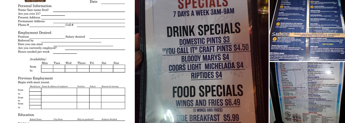 Flowing Tide Pub 4 Menu