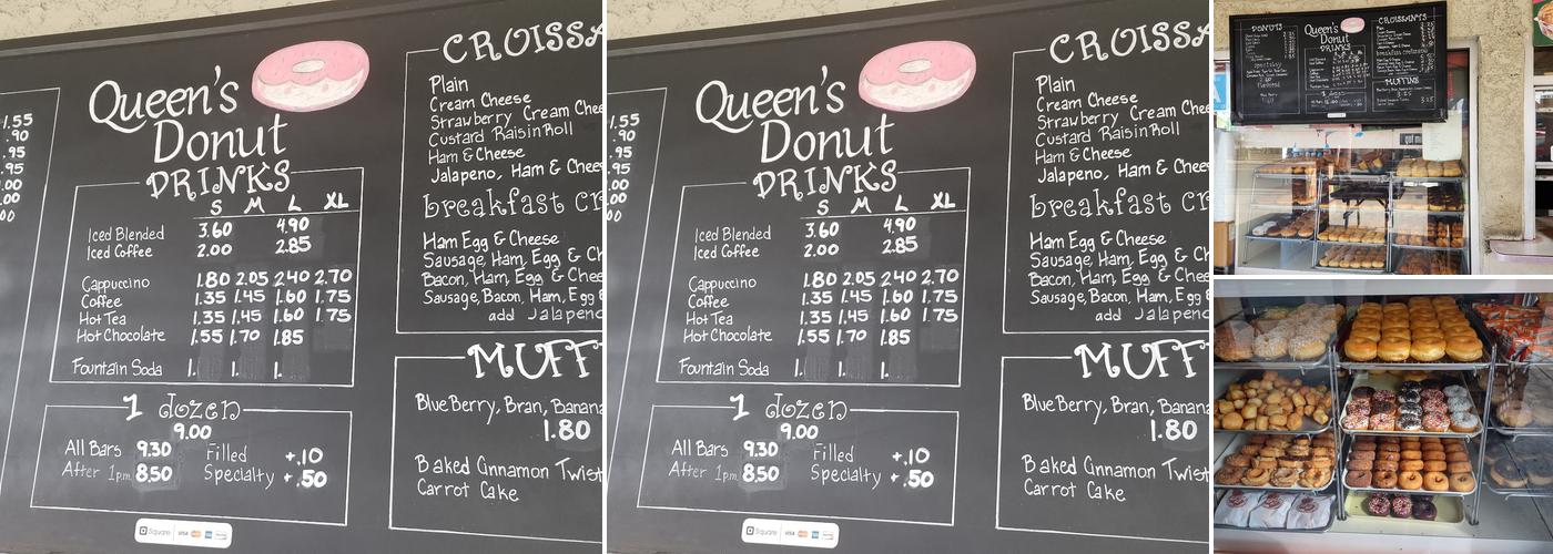 Queen's Donut Menu