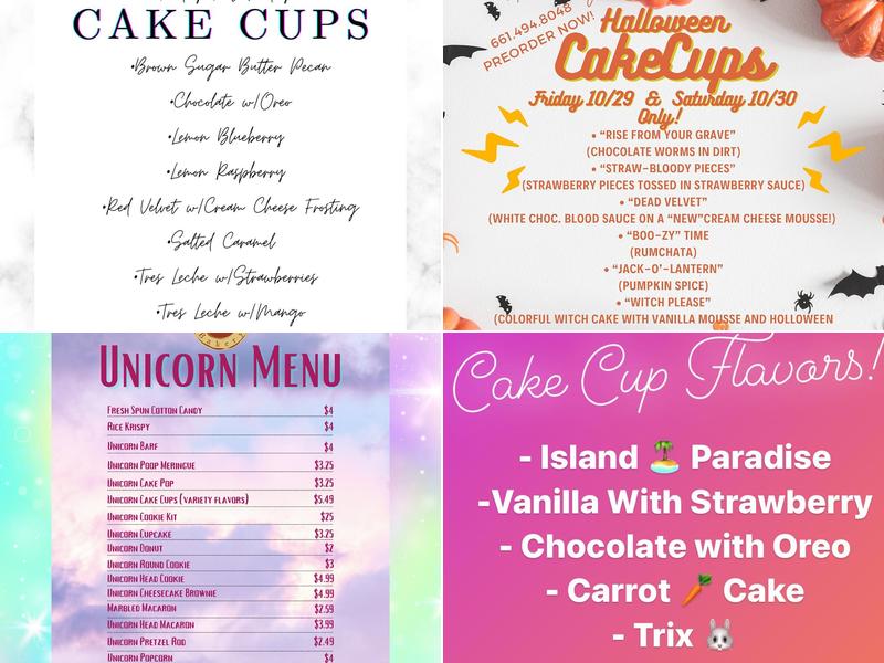 One Stop Bakery Menu