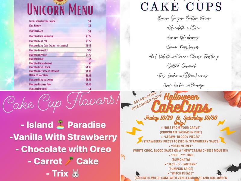 One Stop Bakery Menu