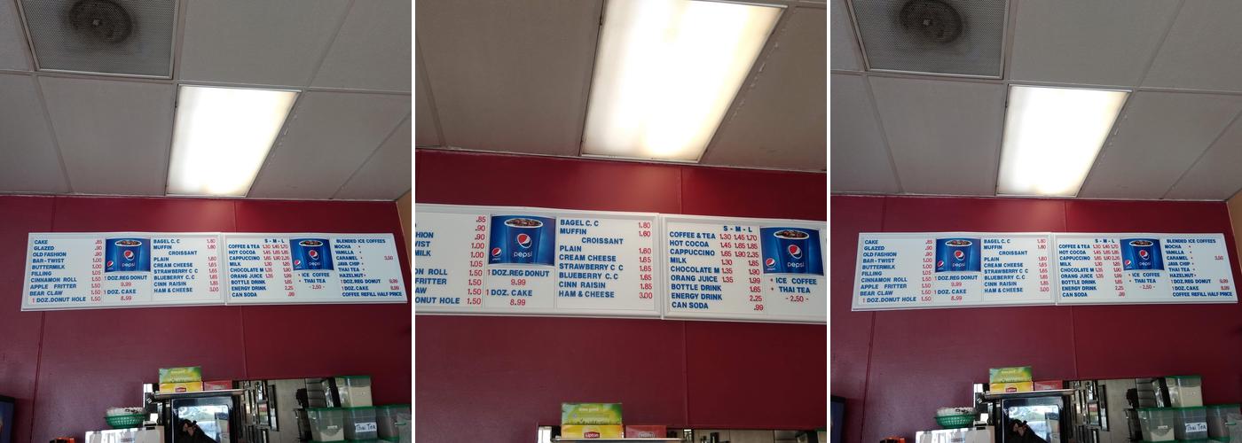 Sugary Doughnuts Menu
