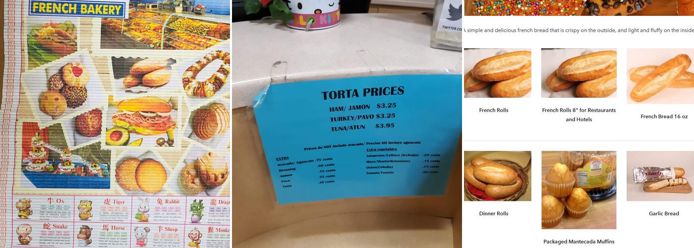 Pacific French Bakery Menu