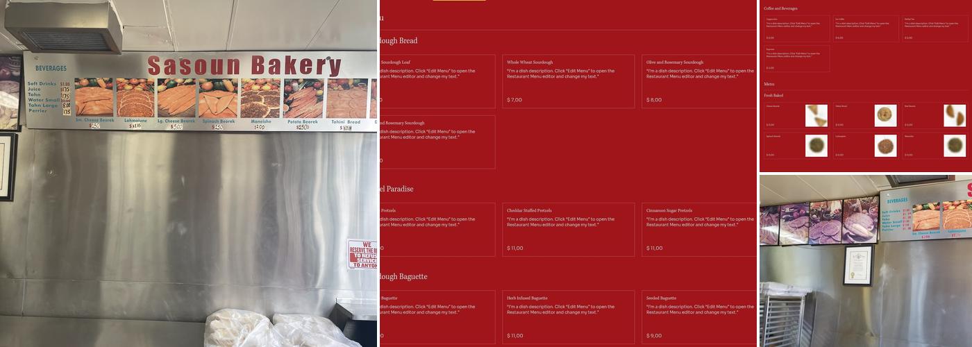 Sasoun Bakery Menu