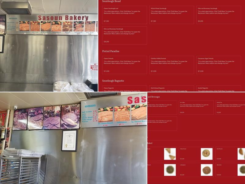 Sasoun Bakery Menu