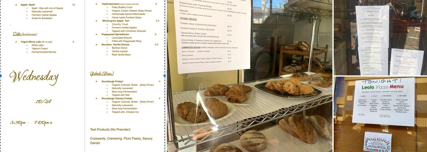 Ponsford's Place Menu