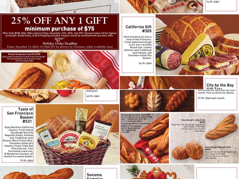 Boudin Bakery Menu