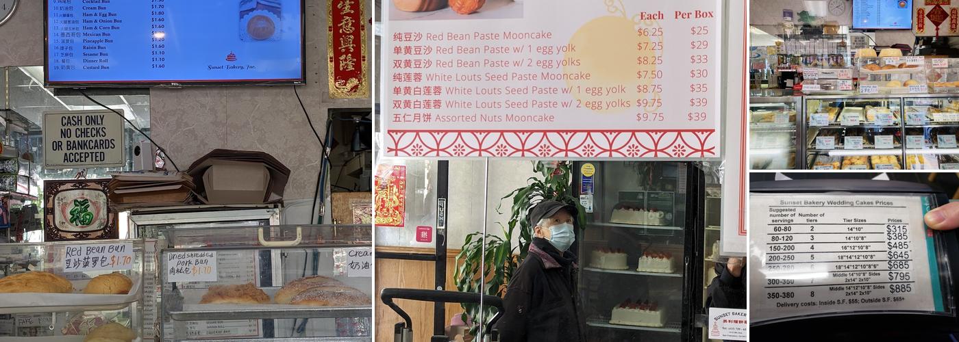 Sunset Bakery Menu