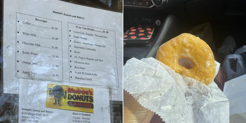 Monroe's Donuts & Bakery Menu