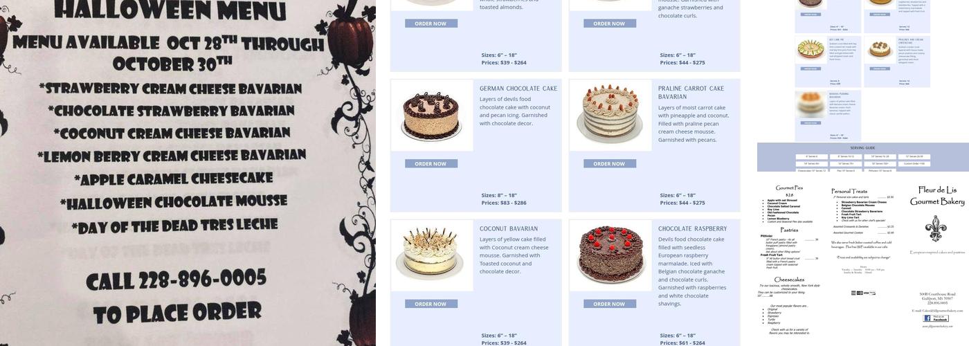 Fleur De Lis Gourmet Bakery Menu