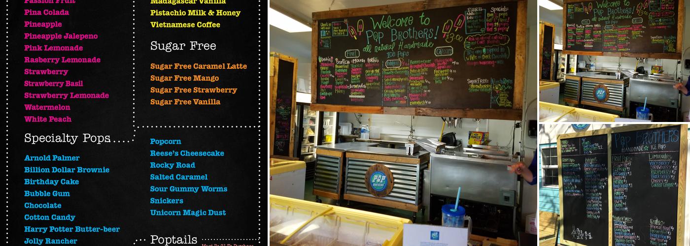 Pop Brothers Menu