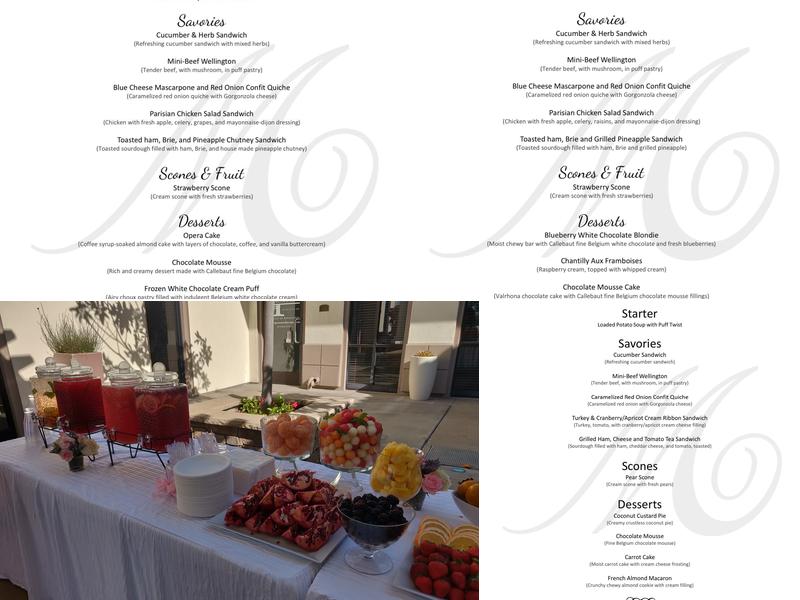 Marlene's Tea & Cakes Menu