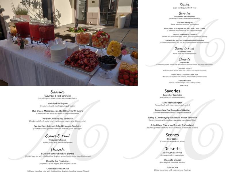 Marlene's Tea & Cakes Menu