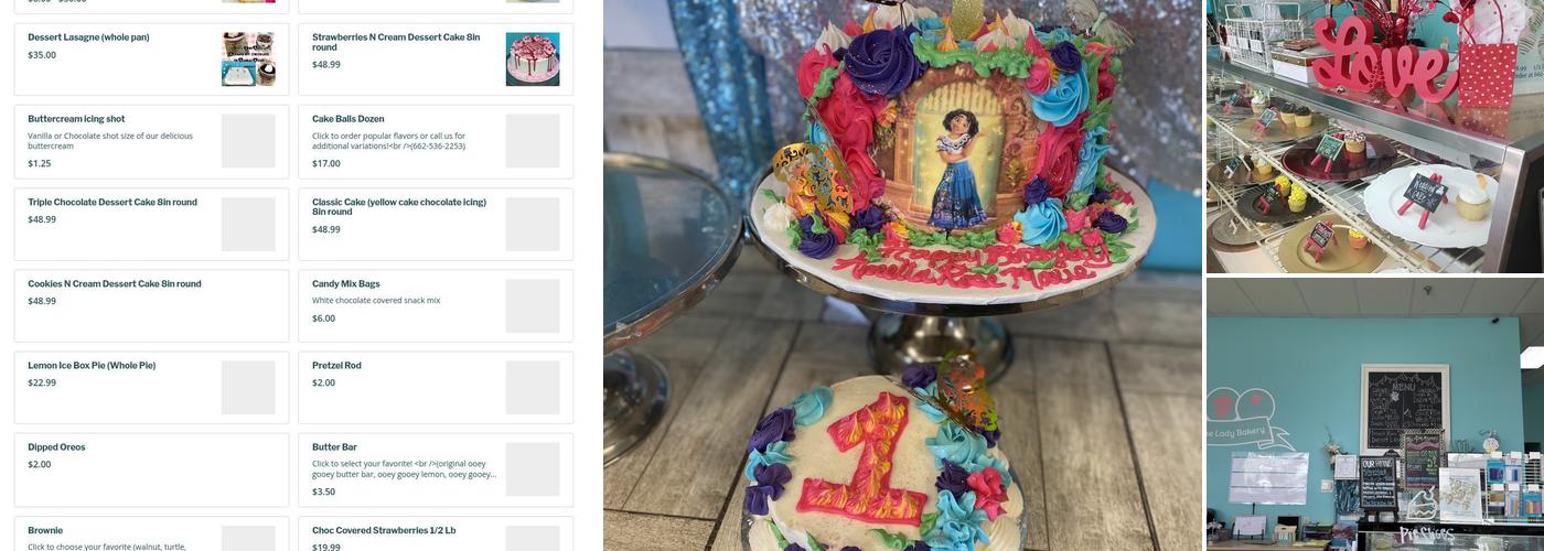 Cake Lady Bakery Menu