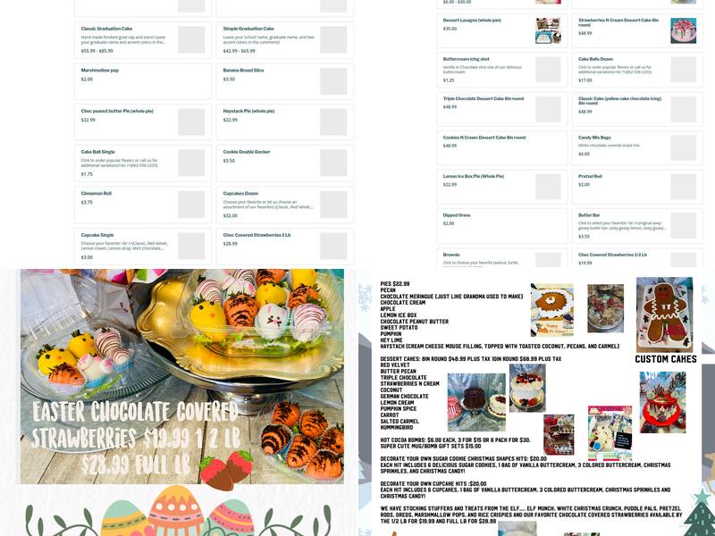 Cake Lady Bakery Menu